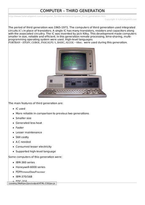 Computer Third Generation Tutorialspoint Computer Fundamentals