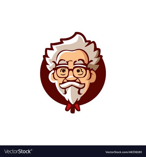 Old man colonel sanders mascot logo Royalty Free Vector