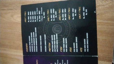 Menu At Habibi Mandi Restaurant Nallagandla Hyderabad