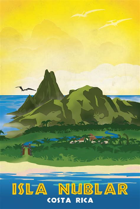 Isla Nublar Retro Jurassic Park Travel Poster By Zombie2012 On Deviantart