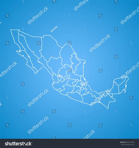 Map Mexico Stock Vector Royalty Free 339717482 Shutterstock