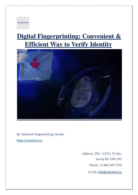 Ppt Digital Fingerprinting Convenient And Efficient Way To Verify Identity Powerpoint