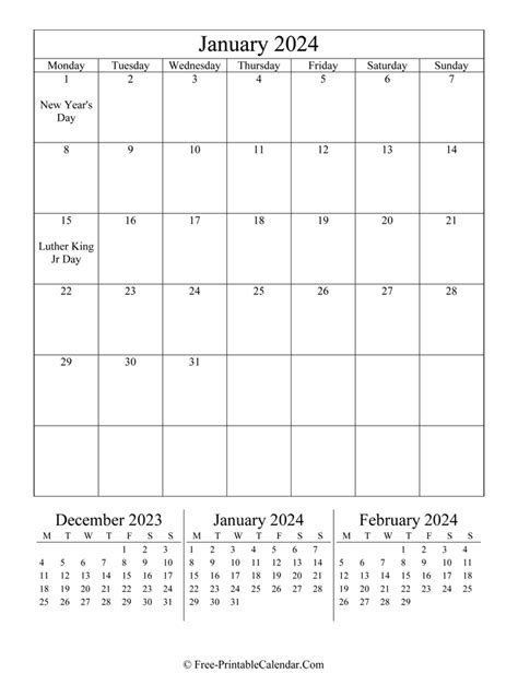 2024 Printable Calendar Free Portrait Aurel Caresse