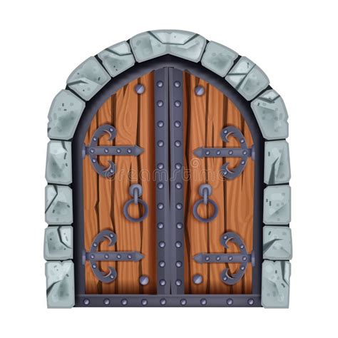 Gate of Medieval Castle Graphical Drawing Stock Illustration ...