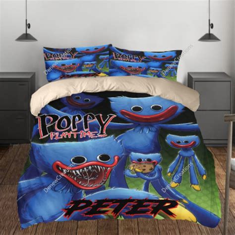 Huggy Wuggy Poppy Playtime Bedding Set Custom Friday Night Etsy India