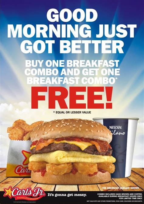 Carl S Jr Breakfast Combo Bogo Promotion Changi Airport T Great