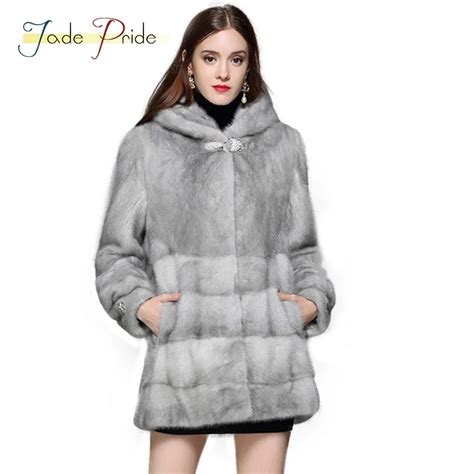 Jade Pride High End Elegant Winter Thick Warm Mink Coats Noble Real