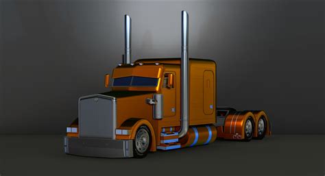 file american heavy truck peterbilt custom model printing file stl