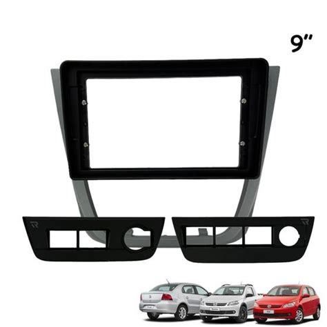 Moldura Painel Dvd Central Multimidia Polegadas Flutuante Vw Gol