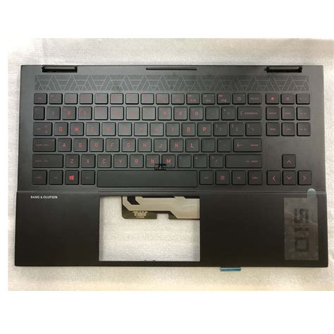 Top Cover Upper Case For HP 15 EK TDB Palmrest With Red Backlit