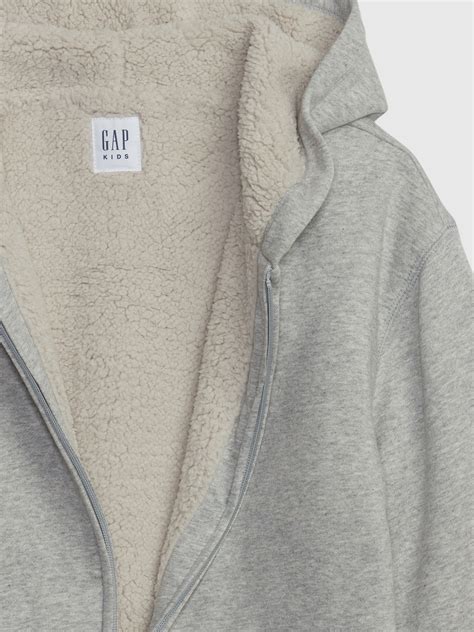 Kids Sherpa Lined Zip Hoodie Gap