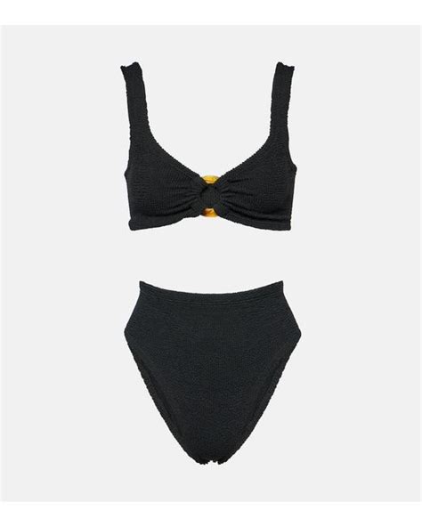 Hunza G Nadine Embellished Bikini In Black Lyst