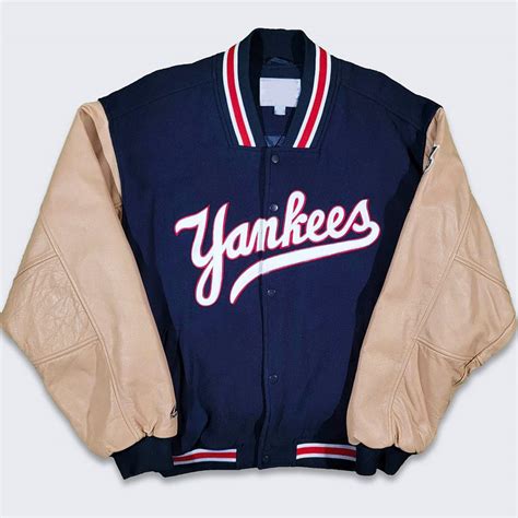 Wool Leather Navy New York Yankees Y2K World Series Varsity Jacket