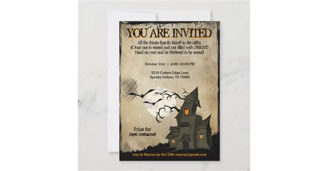 Halloween Haunted House Party Invitations | Zazzle