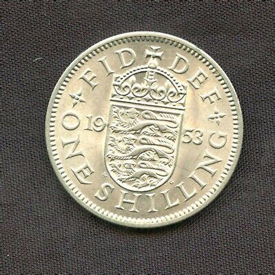 1953 One Shilling Coin Queen Elizabeth II Great Britain UK Vintage | eBay