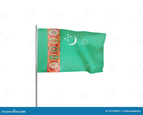 Turkmenistan Flag Map Map Of Turkmenia With The Turkmenistani National