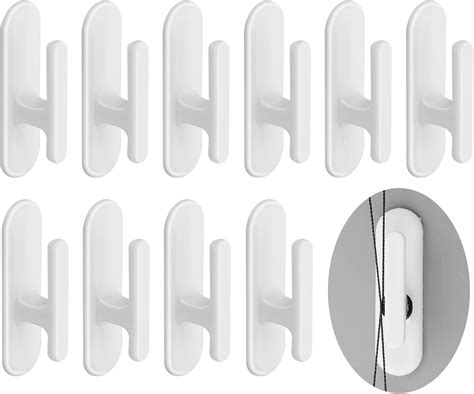 Grevosea 10 Pieces Blind Cord Winder Safety Blind Cord Hooks Blind Cord Holder Adhesive Wall