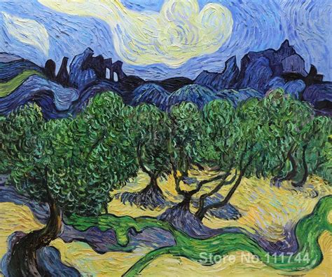 Óleo Oliveiras O Alpilles por Vincent Van Gogh reprodução da