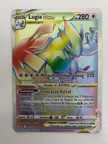 Card Pokémon Lugia Vastro Raibow Original Copag Frete grátis