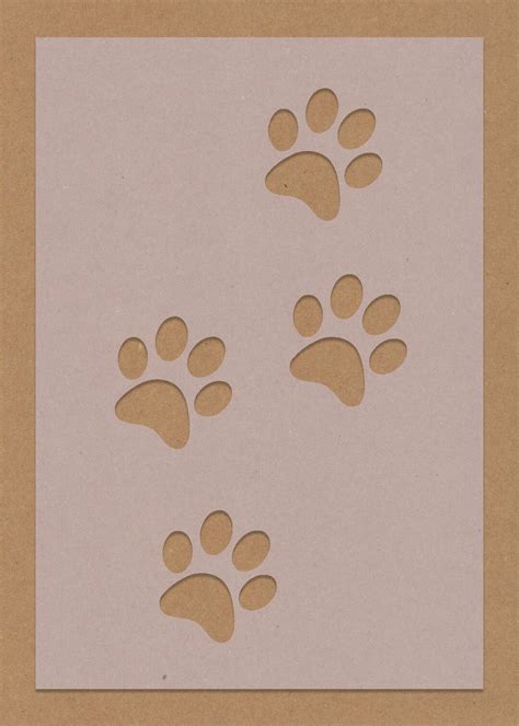 Paw Print Dog Stencil Crafting Wall Art A6 A5 A4 A3 Shabby Chic - Etsy