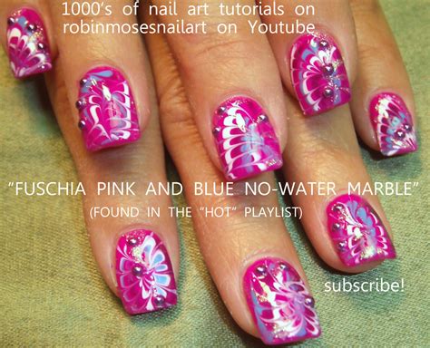 Sweet Diva Nail Pink And Teal Nail Henna Nail No Water Marble Nail