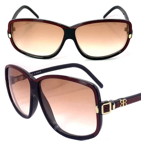 Balenciaga 2026 Nr Oversized Black Sunglasses With Red Carved Stripes And Golden Logo 80s Made