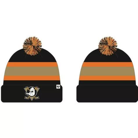 47 Brand Anaheim Ducks Nhl Breakaway Black And Orange Beanie With