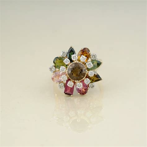 Autumn Gold and Diamond Multi-Gemstone Ring – MOI - Boutique Everyday