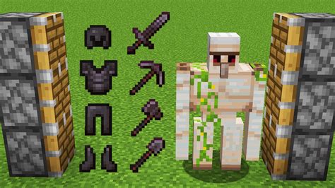 X1000 Netherite Armor Tools And X100 IRON GOLEMS Minecraft Combined