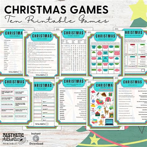 Christmas Party Games Printable Work Party Games Holiday Activities for ...