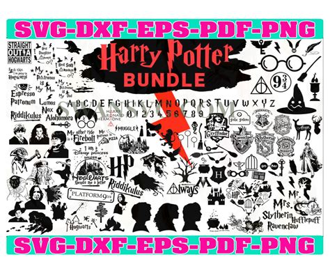 Harry Potter Bundle Svg Harry Potter Svg Hogwarts Svg Swansvg