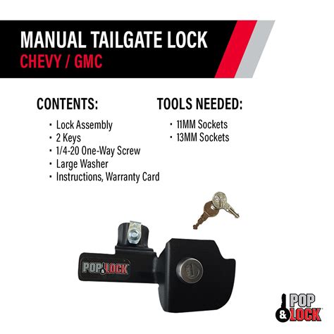 Snapklik Pop LockManual Tailgate Lock For Chevy Silverado And