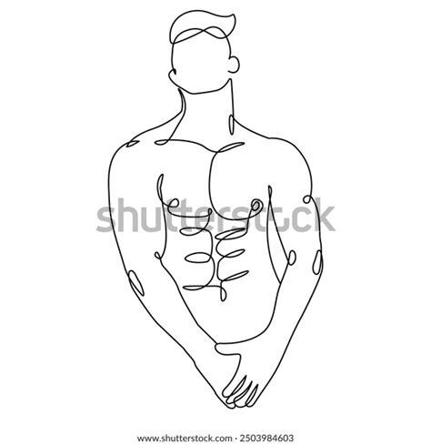 Continuous One Line Drawing Naked Male Stock Vector Royalty Free 2503984603 Shutterstock