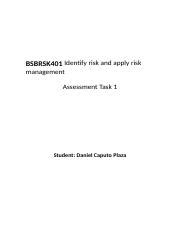 Task Final Docx Bsbrsk Identify Risk And Apply Risk Management