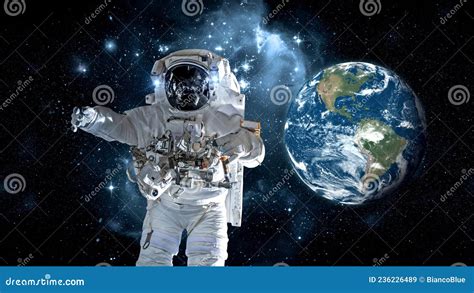 Astronaut Spaceman Do Spacewalk While Working For Spaceflight Mission