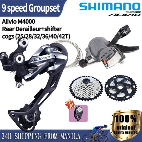 Shimano Alivio M4000 Groupset Mtb Rd 9 Speed Shifter Rear Derailleur Chain 9s Cassette Cogs 40t