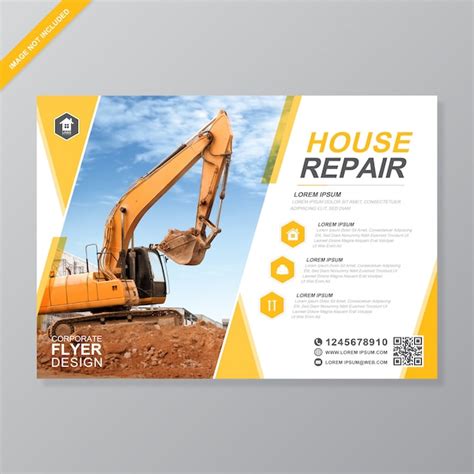 Premium Vector Excavator Or Dozer Cover A Flyer Design Template