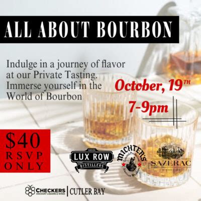 All About Bourbon Tasting - Checkers Discount Liquors & Wines