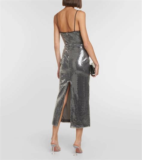 David Koma Sequined Pencil Midi Dress David Koma