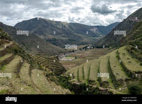 View At The Agriculture Inca Terraces Used For Plants Farming