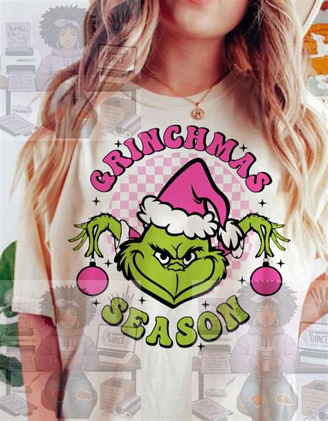 Retro Grinch Pink Christmas Png Bundle Pink Christmas Png Grinch