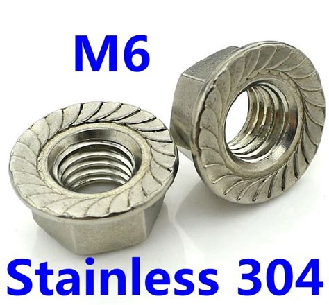 M Mm Flange Nuts Ss Stainless Steel Hex Head Serrated Spinlock