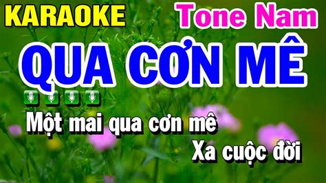 Karaoke Qua Cơn Mê Nhạc Sống Tone Nam Dm Beat Huỳnh Lê YouTube