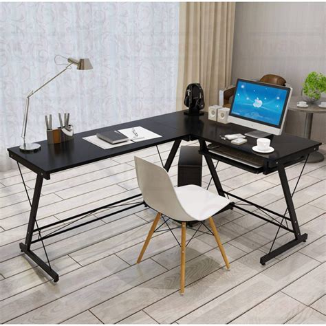 Jiaju L Shape Office Workstation Computer Laptop Wooden Desk Meja