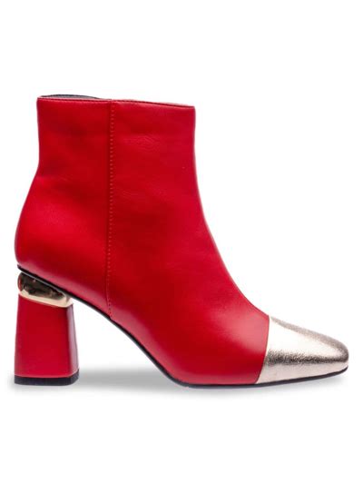 Lady Couture Womens Italy Block Heel Cap Toe Ankle Boots In Red Modesens