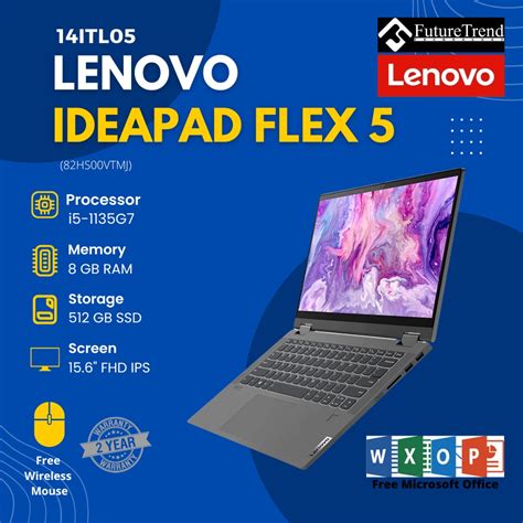 Lenovo Ideapad Flex 5 14ITl05 82HS00VTMJ 82HS00VUMJ I5 1135G7 8GB