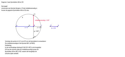 Constructie Middelevenredige Van Twee Lijnstukken GeoGebra