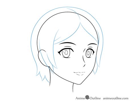 Como Desenhar um Rosto Anime Feminino 3/4 View - AnimeOutline | Great ...
