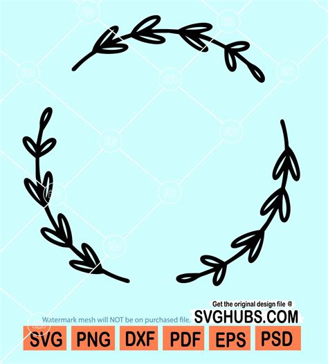 Branch Leaf Monogram Border Reef Svg Branch Leaf Svg Monogram Svg