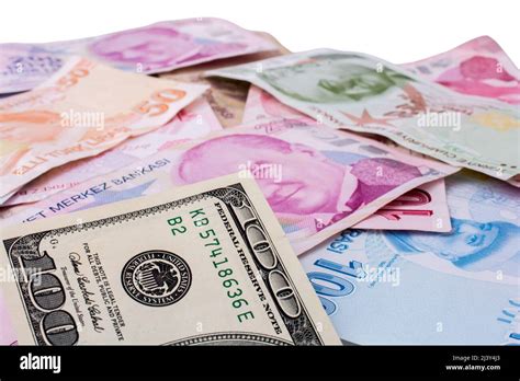 Turkish Lira and Dollars banknote. Turkish lira and American dollar